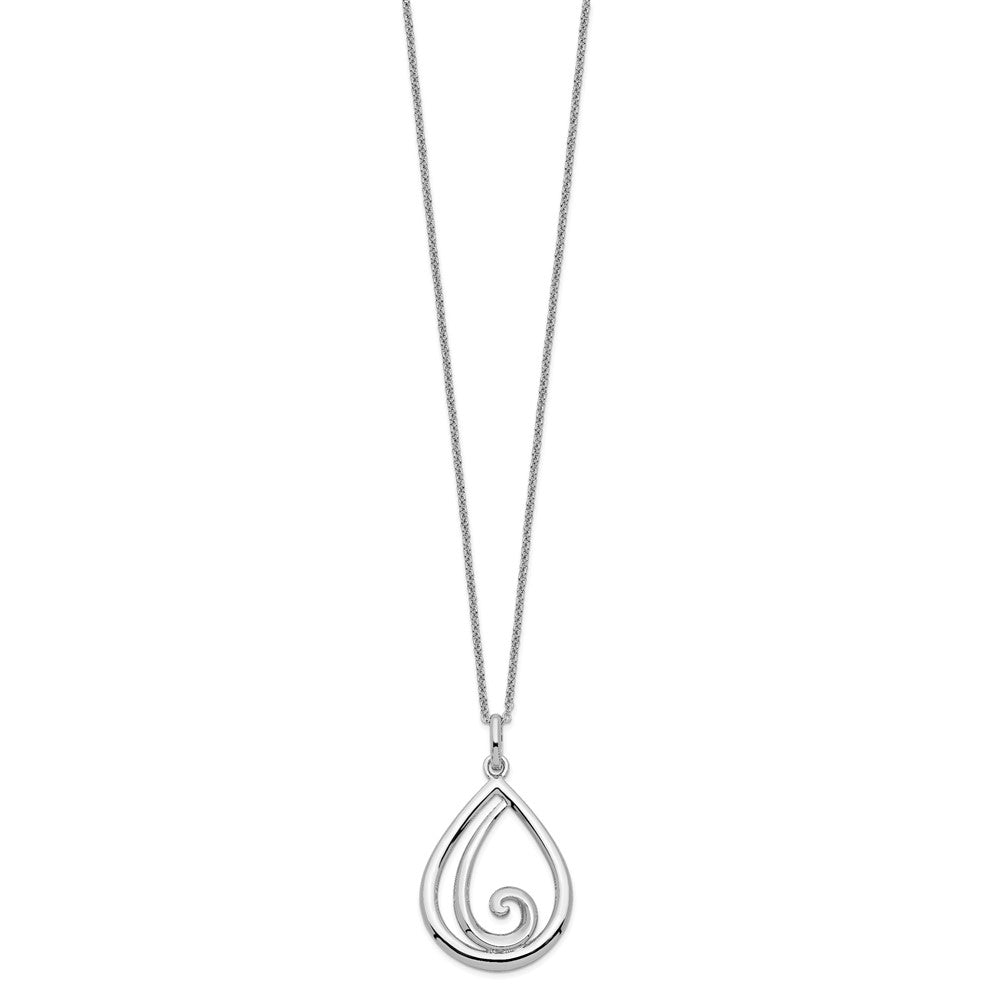 SE Sterling Silver Rhodium-plated Remember Me Always 18in Necklace