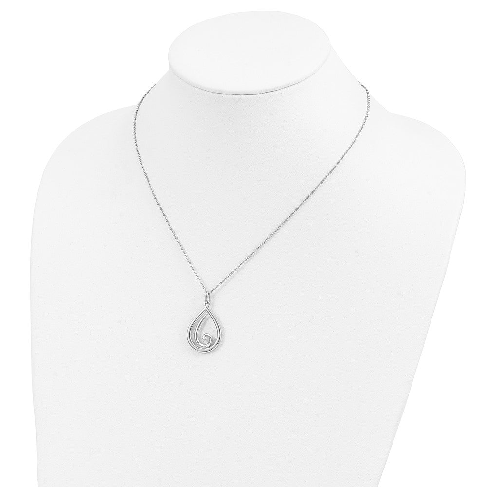 SE Sterling Silver Rhodium-plated Remember Me Always 18in Necklace