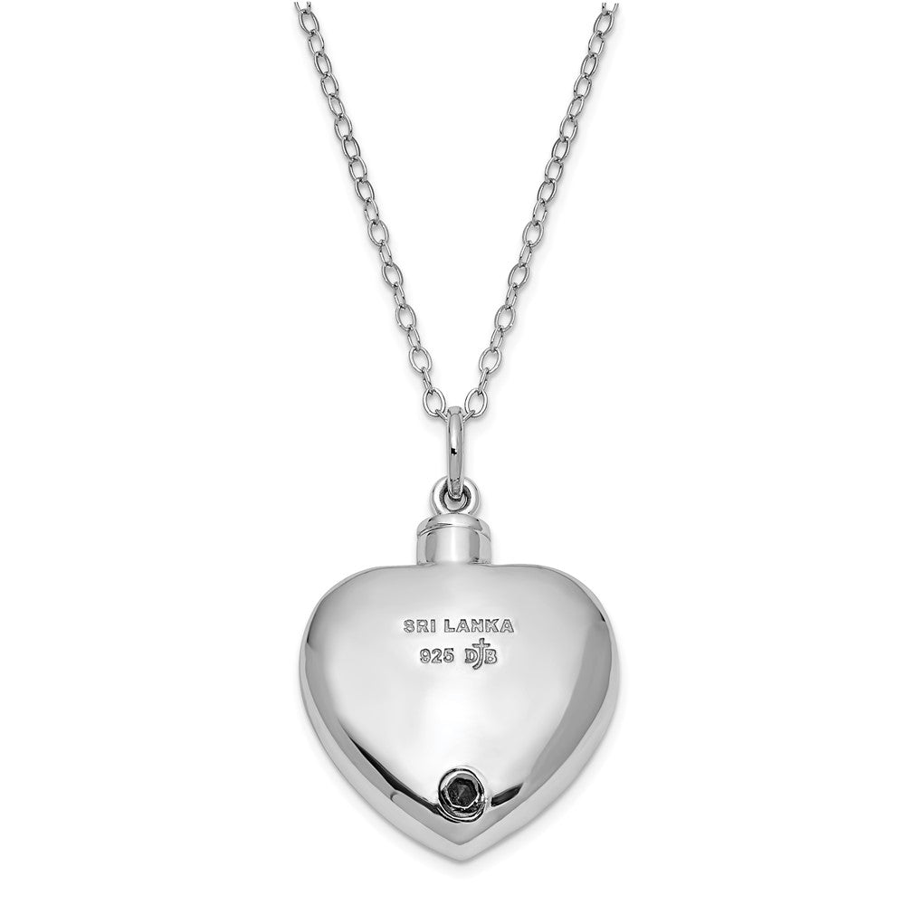 SE Sterling Silver Rhodium-plated With Me Always Ash Holder 18 Inch Necklace