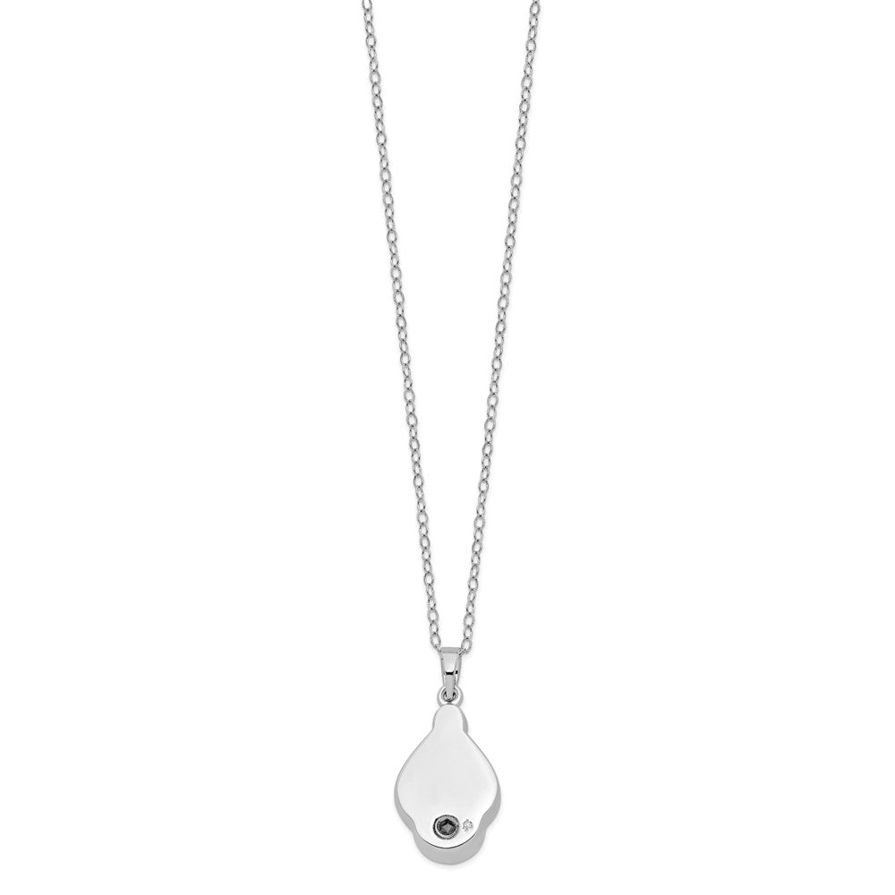SE Sterling Silver Rhodium-plated CZ Tear Of Strength Ash Holder 18 Inch Necklace