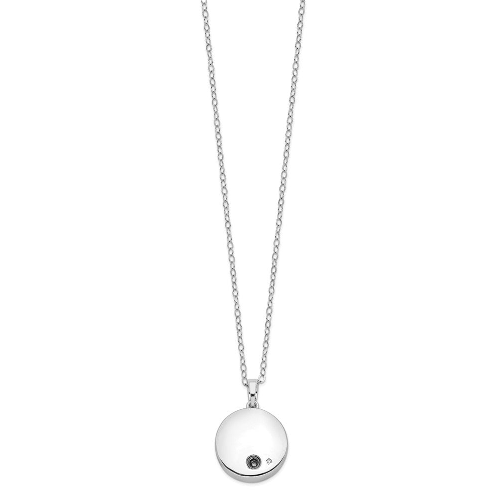 SE Sterling Silver Rhodium-plated Tear in Circle Ash Holder 18 Inch Necklace