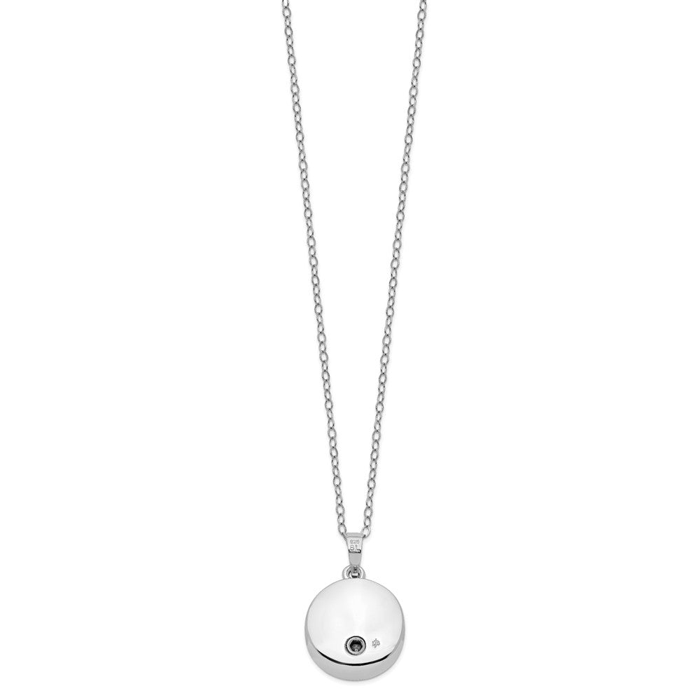 SE Sterling Silver Rhodium-plated Enameled Paw Print Ash Holder 18 Inch Necklace