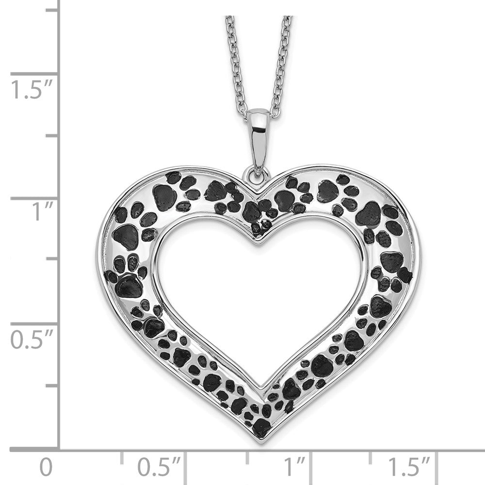 SE Sterling Silver Rhodium-plated Antiqued Animal Lover 18in. Necklace
