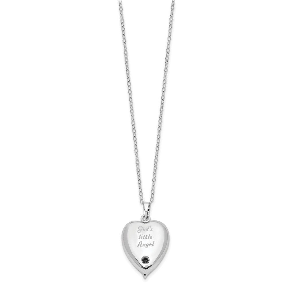 SE Sterling Silver Rhodium-plated Forever My Baby Ash Holder 18 Inch Necklace