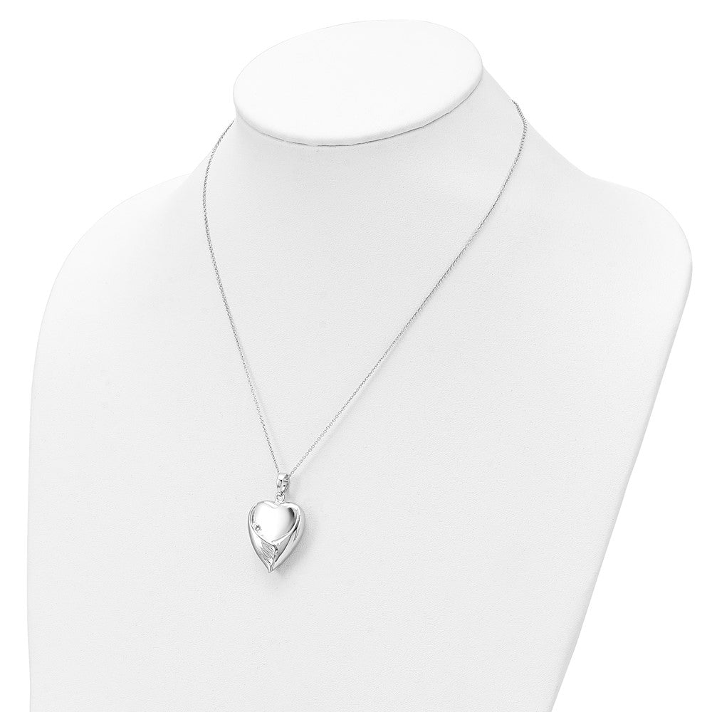 SE Sterling Silver Rhodium-plated Forever My Baby Ash Holder 18 Inch Necklace