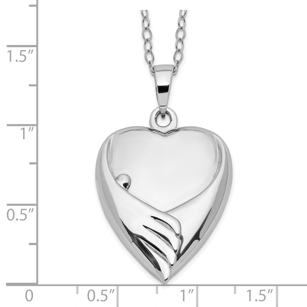 SE Sterling Silver Rhodium-plated Forever My Baby Ash Holder 18 Inch Necklace