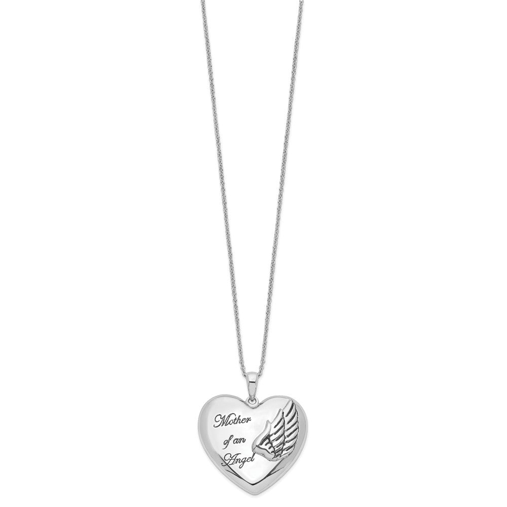 SE Sterling Silver Rhodium-plated and Antiqued Mother of an Angel 18 Inch Necklace