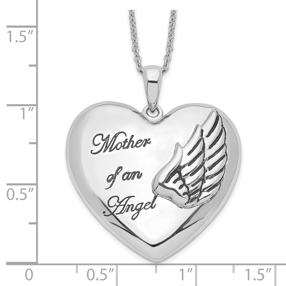 SE Sterling Silver Rhodium-plated and Antiqued Mother of an Angel 18 Inch Necklace