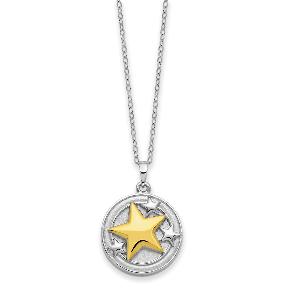 SE Sterling Silver Rhodium-plated Gold-plated Your Brightest Star Ash Holder 18 Inch Necklace