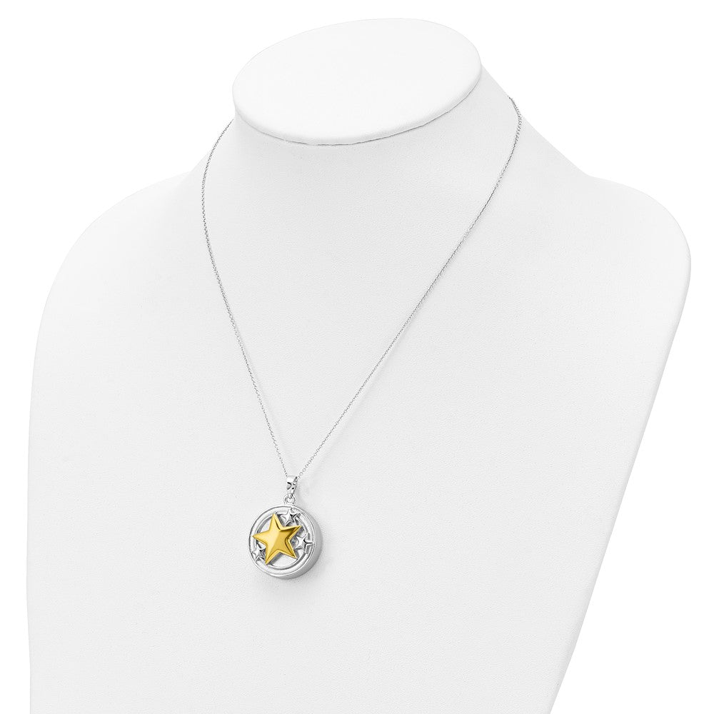 SE Sterling Silver Rhodium-plated Gold-plated Your Brightest Star Ash Holder 18 Inch Necklace
