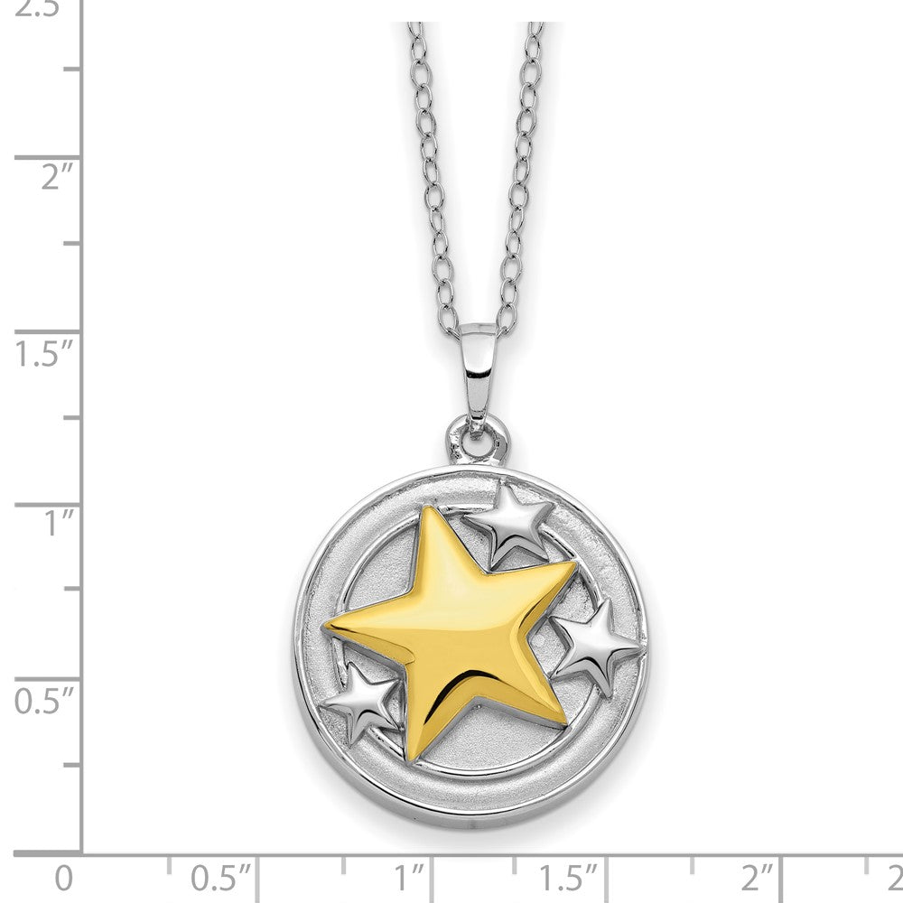SE Sterling Silver Rhodium-plated Gold-plated Your Brightest Star Ash Holder 18 Inch Necklace