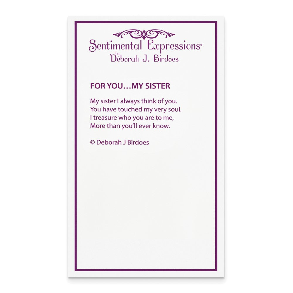 SE Sterling Silver Rhodium-plated Antiqued For You My Sister 18in. Necklace