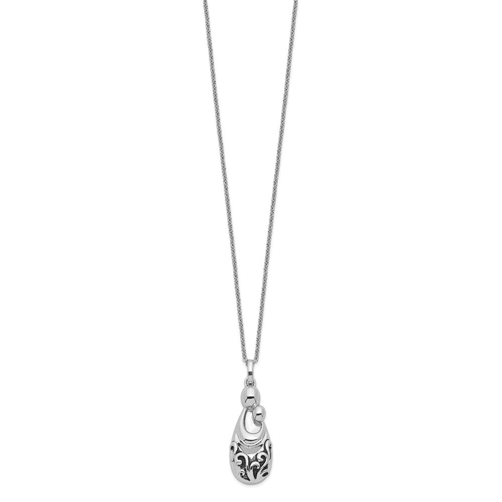 SE Sterling Silver Rhodium-plated Mother's Pride and Joy 18in. Necklace