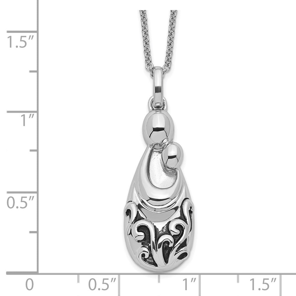 SE Sterling Silver Rhodium-plated Mother's Pride and Joy 18in. Necklace