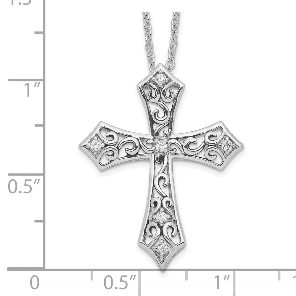 SE Sterling Silver Rhodium-plated CZ I Still Believe 18in. Necklace