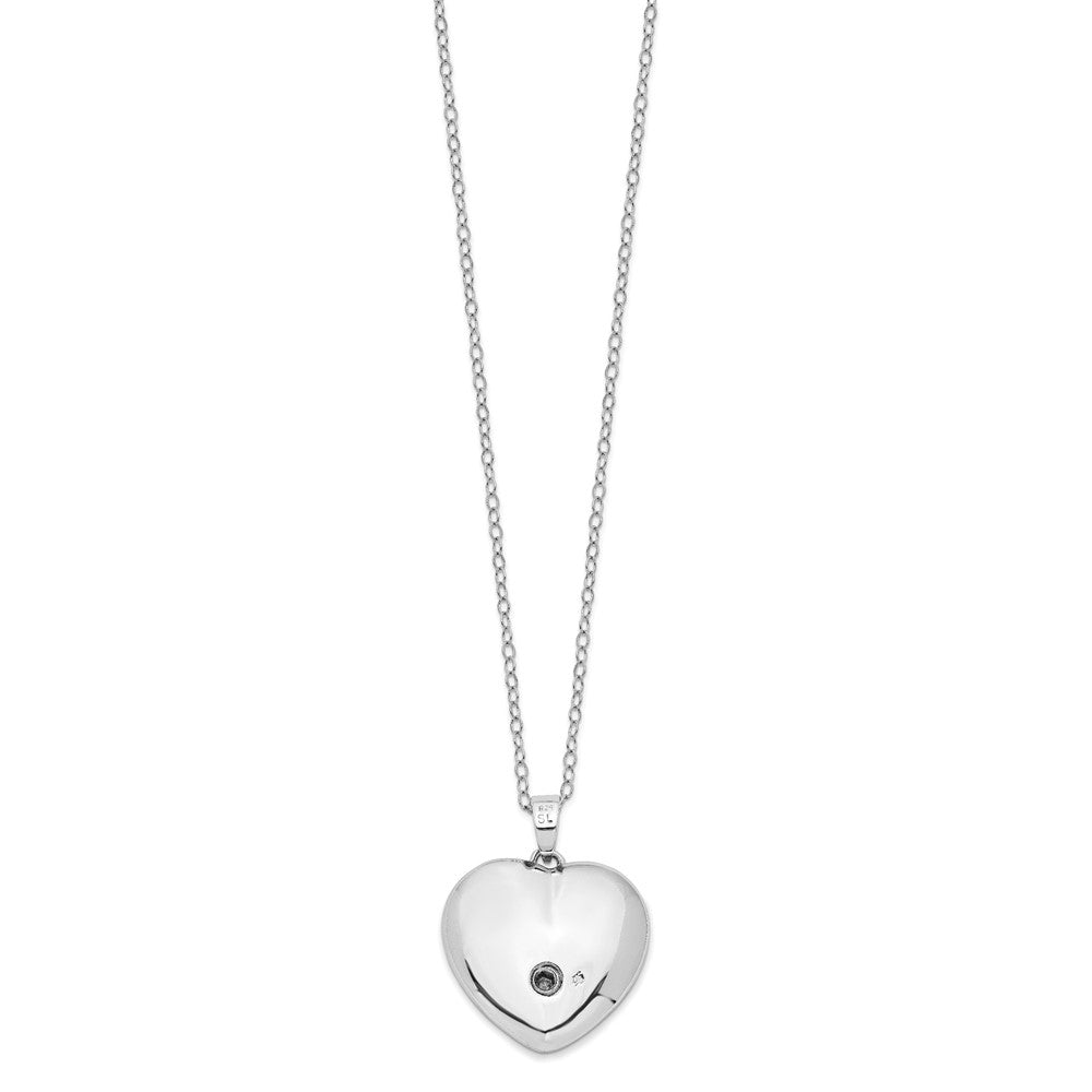 SE Sterling Silver Rhodium-plated Antiqued Gold-tone Accent Until We Meet Again Heart Ash Holder 18 Inch Necklace