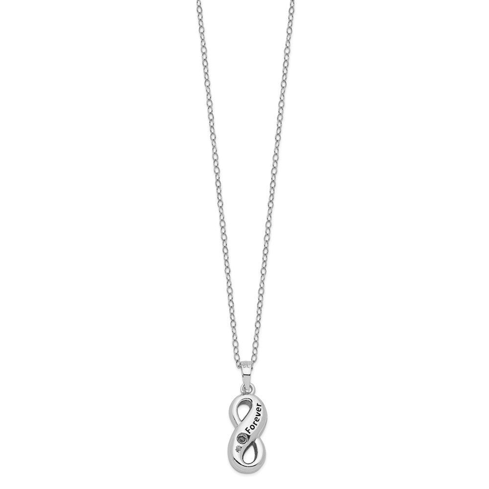 SE Sterling Silver Rhodium-plated Gold-tone Heart Accent Infinite Love Ash Holder 18 Inch Necklace