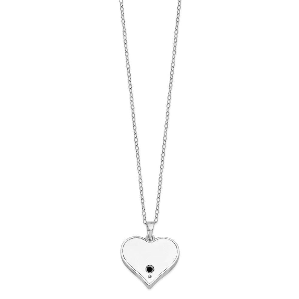 SE Sterling Silver Rhodium-plated Antiqued Black Paw In Heart Ash Holder 18 Inch Necklace