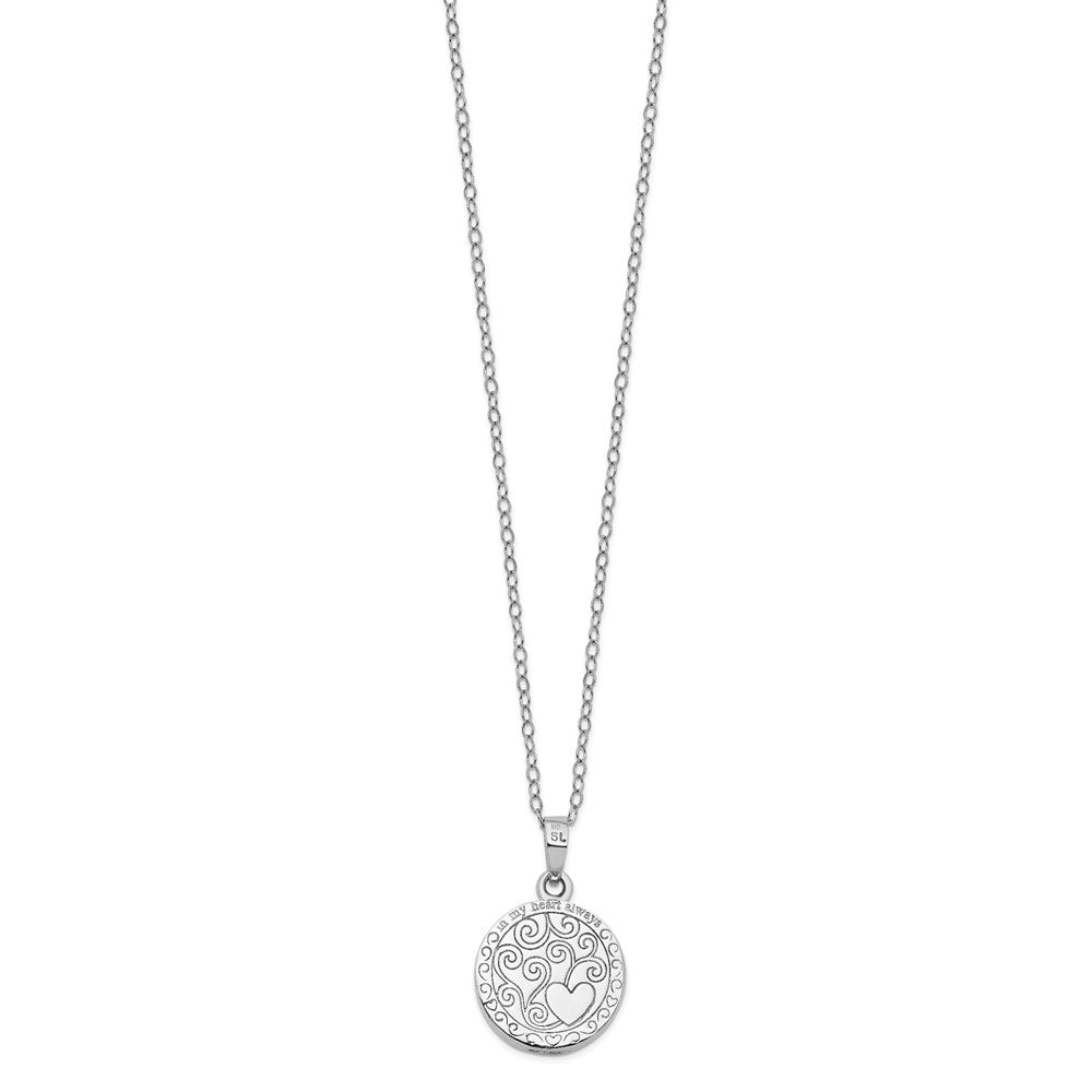 SE Sterling Silver Antiqued In My Hear t Ash Holder 18 Inch Necklace