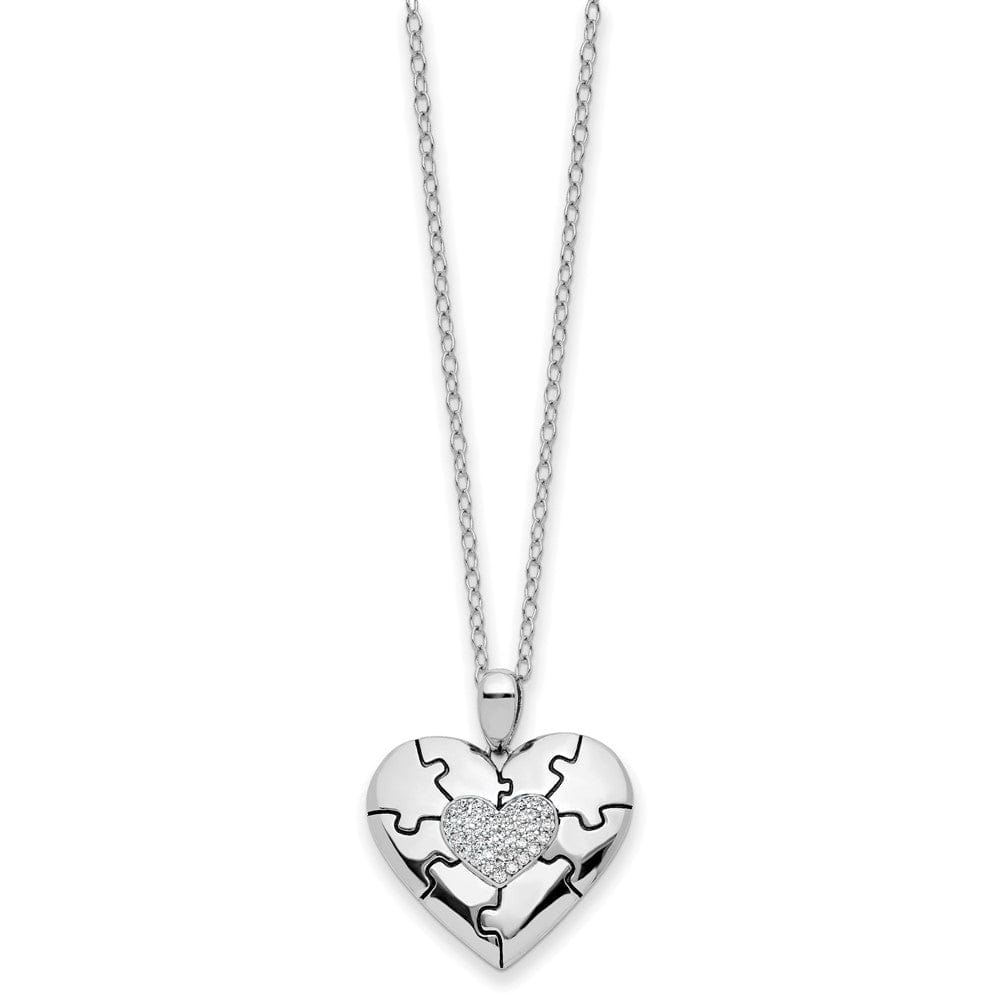 SE Antiqued Love You To Pieces | Rhodium Plated Sterling Silver | Sentimental Expressions