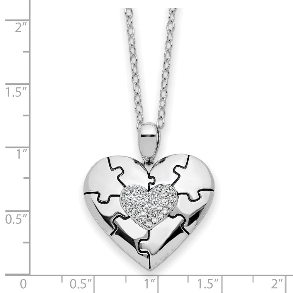 SE Antiqued Love You To Pieces | Rhodium Plated Sterling Silver | Sentimental Expressions