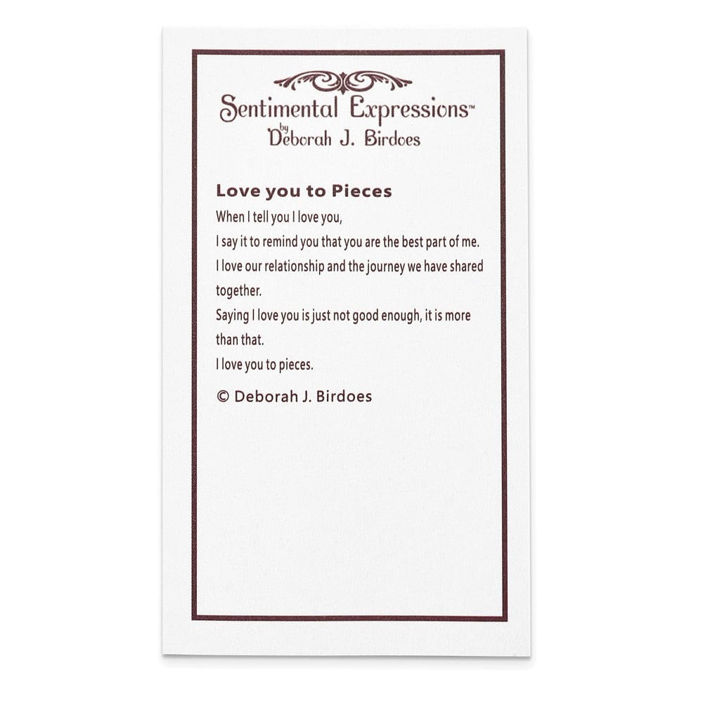 SE Antiqued Love You To Pieces | Rhodium Plated Sterling Silver | Sentimental Expressions