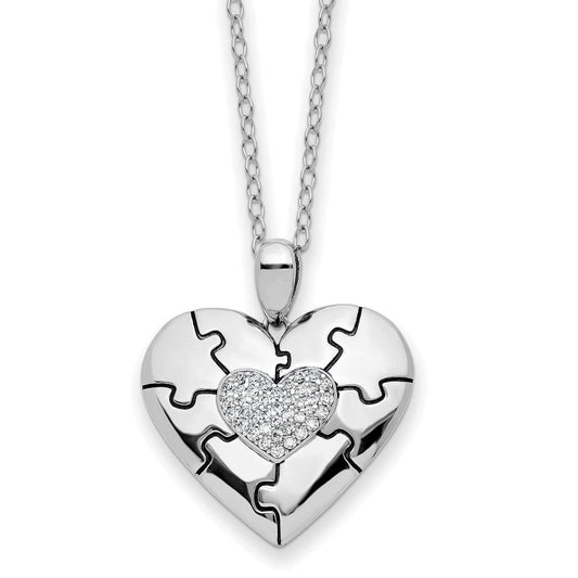SE Antiqued Love You To Pieces | Rhodium Plated Sterling Silver | Sentimental Expressions