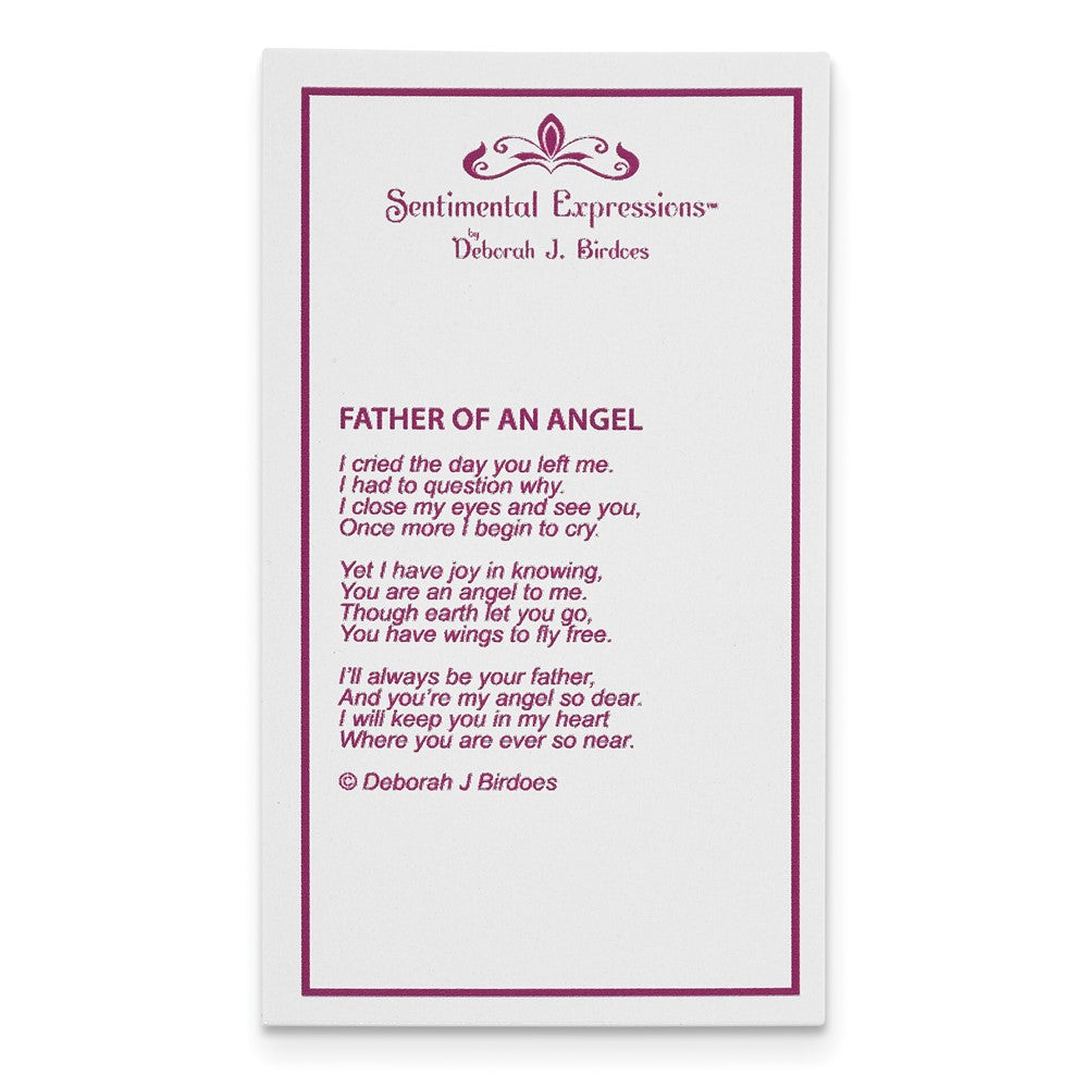 SE Sterling Silver Rhodium-plated Antiqued Father of an Angel Ash Holder 18 Inch Necklace