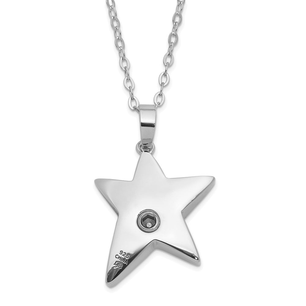 SE Sterling Silver Rhodium-plated Antiqued Meet Me In The Stars 18 Inch Ash Holder Necklace