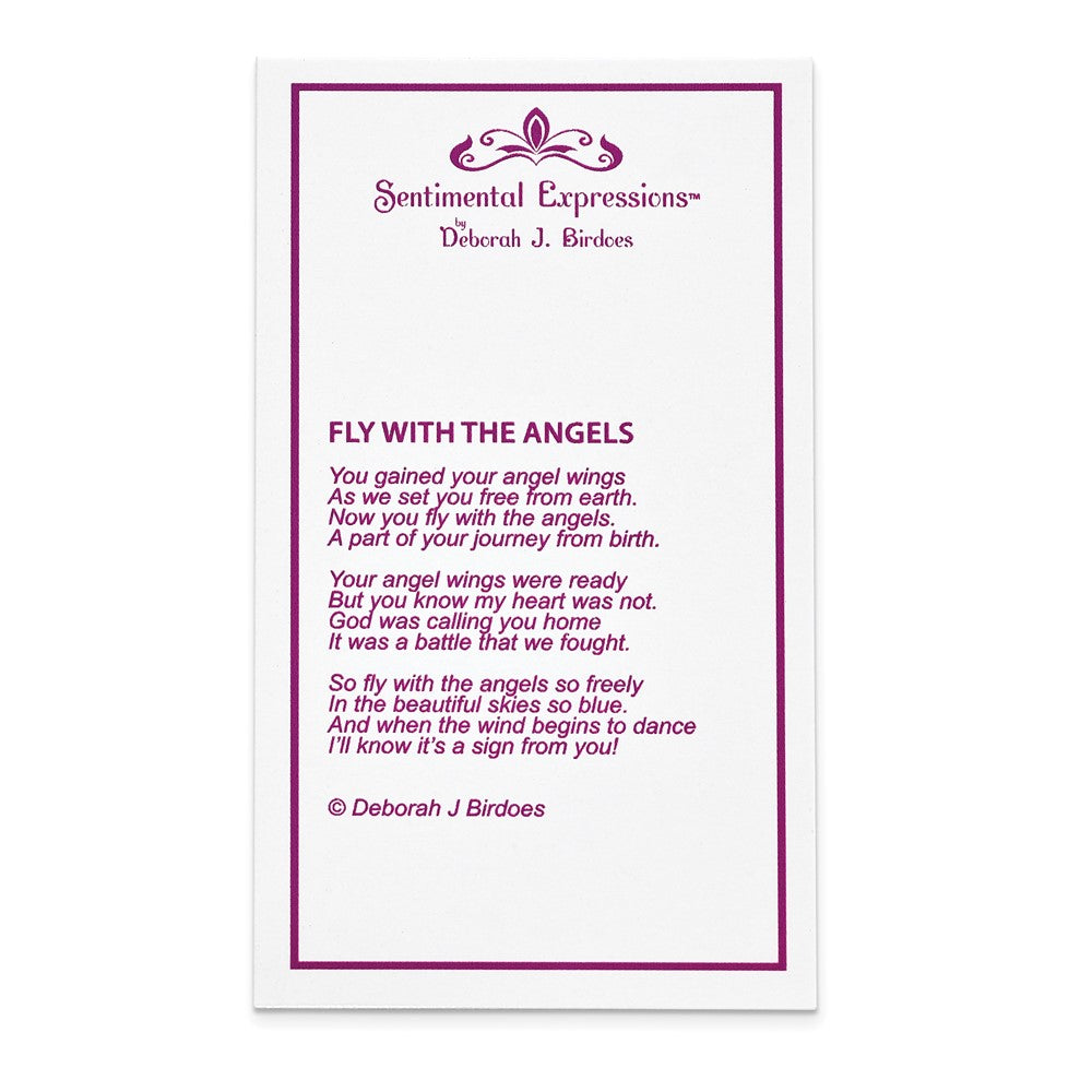 SE Sterling Silver Rhodium-plated Antiqued CZ Fly With The Angels Ash Holder 18 Inch Necklace