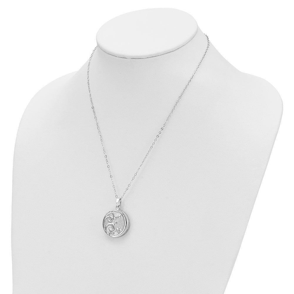 SE Sterling Silver Rhodium-plated Antiqued Goodnight Ash Holder 18 Inch Necklace
