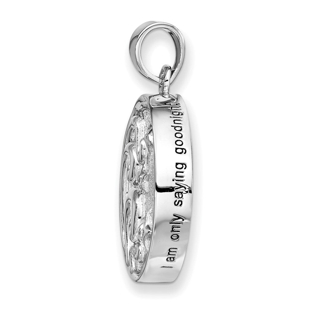 SE Sterling Silver Rhodium-plated Antiqued Goodnight Ash Holder 18 Inch Necklace