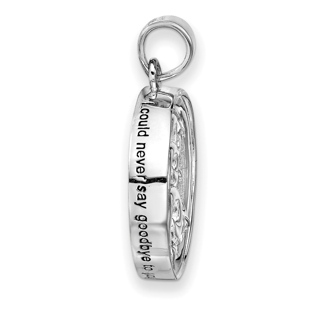 SE Sterling Silver Rhodium-plated Antiqued Goodnight Ash Holder 18 Inch Necklace