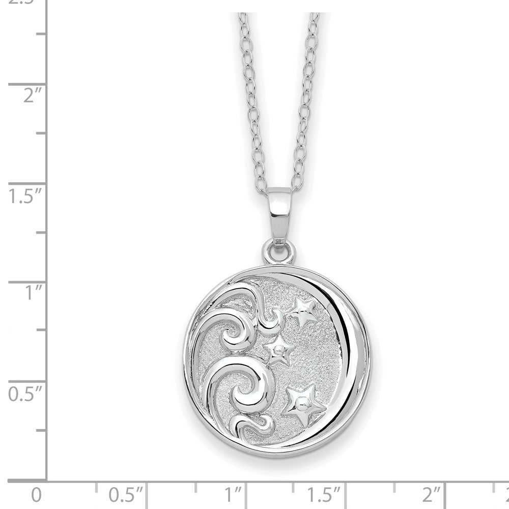SE Sterling Silver Rhodium-plated Antiqued Goodnight Ash Holder 18 Inch Necklace