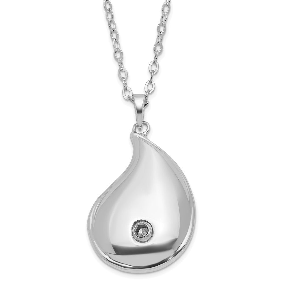 SE Sterling Silver Rhodium-plated Antiqued Forever Loved Ash Holder 18 Inch Necklace