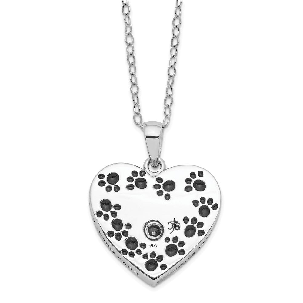 SE Sterling Silver Rhodium-plated Antiqued Love Never Ends Pet Ash Holder 18 Inch Necklace