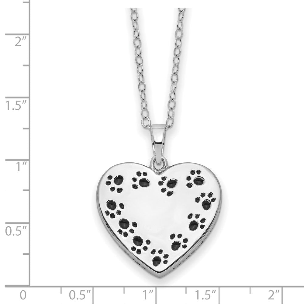 SE Sterling Silver Rhodium-plated Antiqued Love Never Ends Pet Ash Holder 18 Inch Necklace