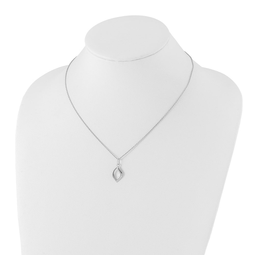 DSS Sterling Silver Rhodium-plated 18 Inch Diamond Necklace with 2 Inch Extender