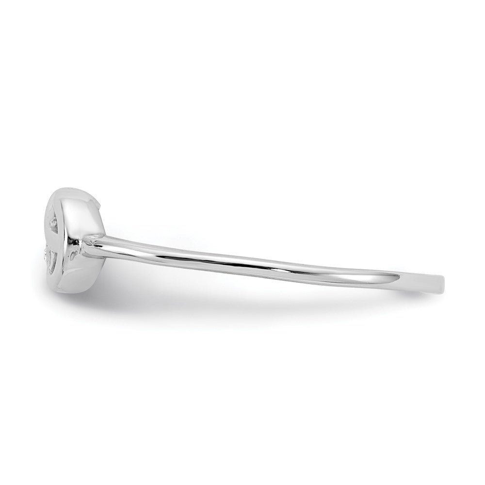 DSS Sterling Silver Rhodium-plated Diamond Infinity Ring