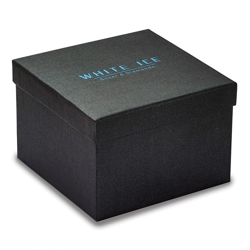 DSS Sterling Silver Rhodium-plated Diamond Crossover  Bangle Bracelet