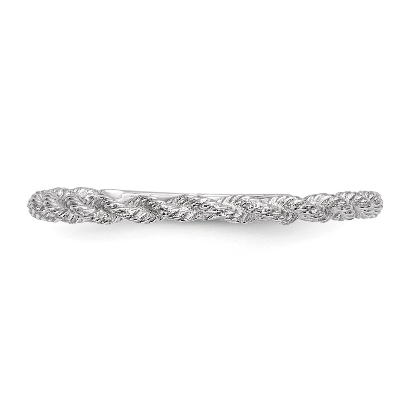 GR 14k White Gold Polished Twisted Rope Ring