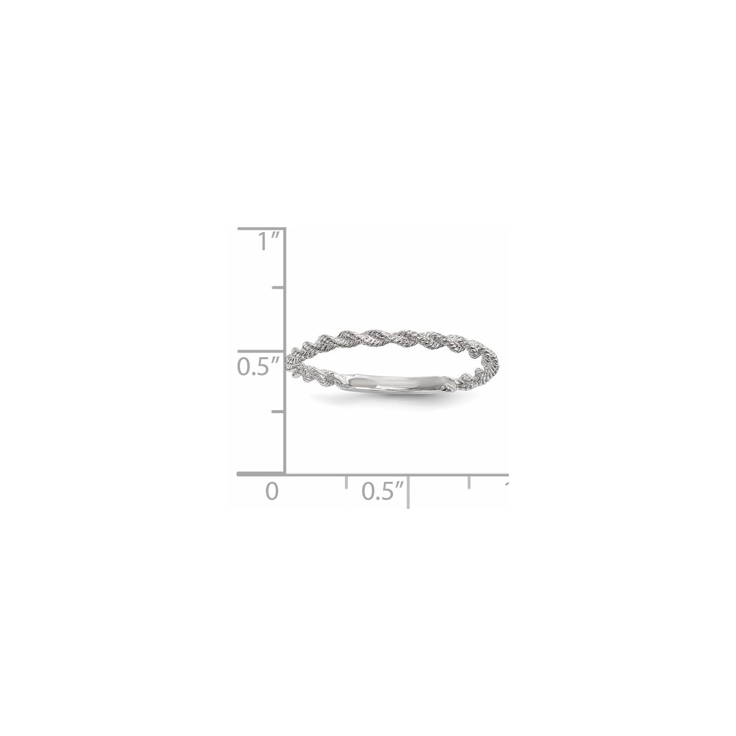 GR 14k White Gold Polished Twisted Rope Ring