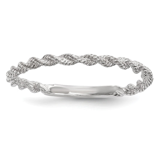 GR 14k White Gold Polished Twisted Rope Ring
