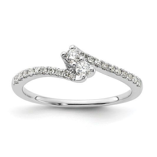 DG 10K White Gold Diamond Promise Ring