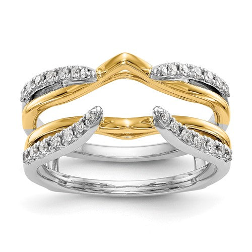 LGYR 14k Two-tone 1/4 carat Lab Grown Diamond VS/SI+ G+ Complete Ring Guard