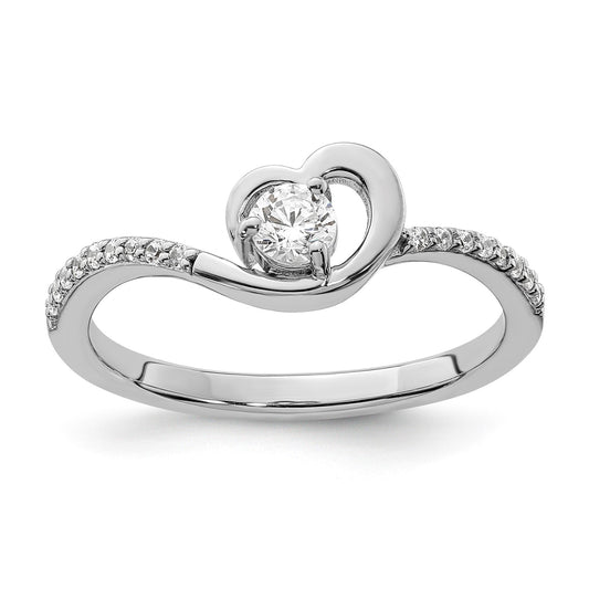DG 10k White Gold Diamond Promise Ring