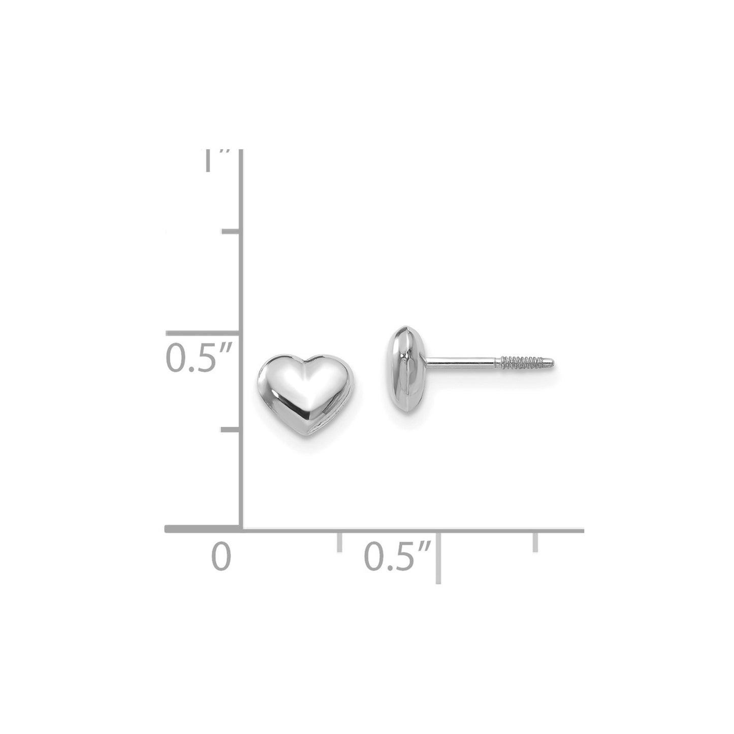 GE 14k Madi K White Gold Puff Heart Post Earrings
