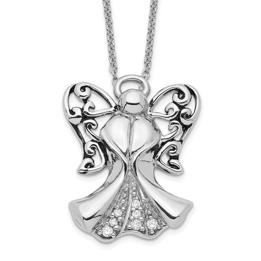 SE Angel of Strength | Rhodium Plated Sterling Silver | Sentimental Expressions