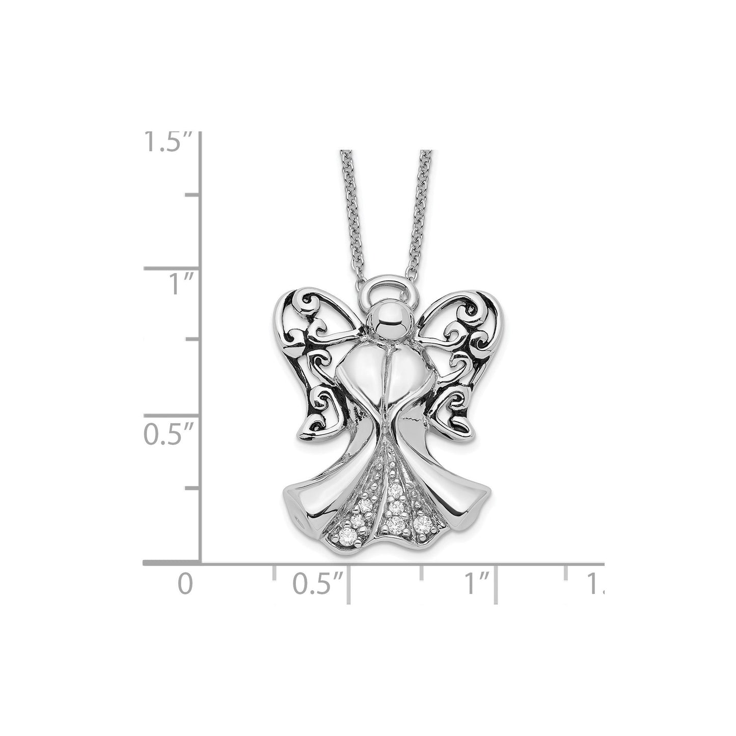 SE Angel of Strength | Rhodium Plated Sterling Silver | Sentimental Expressions