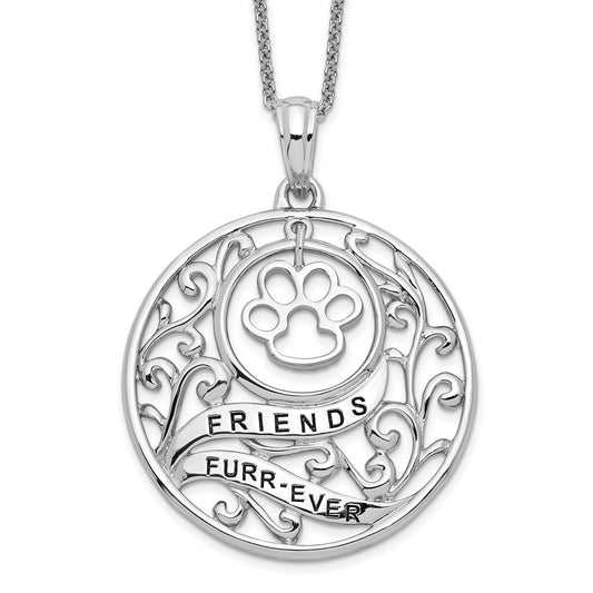 SE Animal Friends-Dog | Rhodium Plated Sterling Silver | Sentimental Expressions